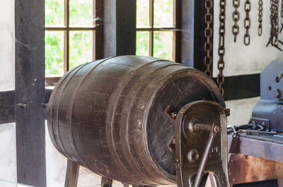 Wine cask at warehouse