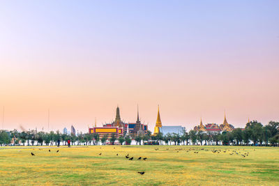 View of mosque against clear sky