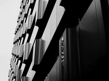 Close-up low angle view of railings