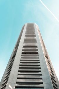 Low angle view of modern building against sky