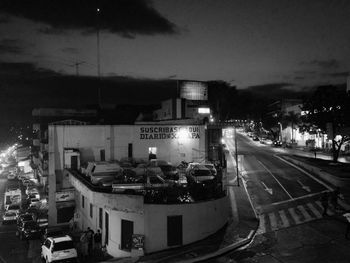 Illuminated city at night