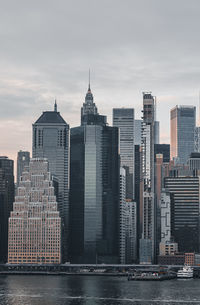 Skyscrapers in city. new york city skyline.