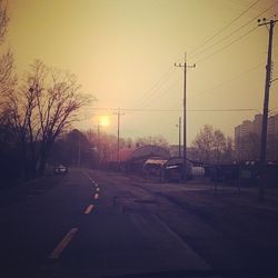 View of road at sunset