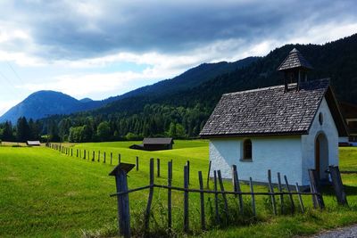 Small church with alpine panorama