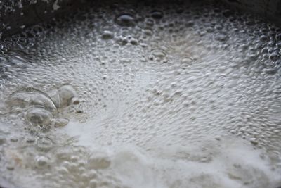 High angle view of bubbles in sea