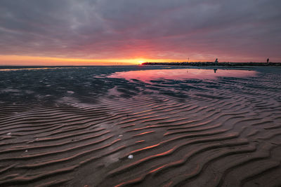Scenic view of sea during sunset