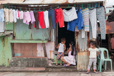 Clothes drying in store