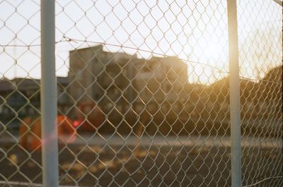 Chainlink fence against sky