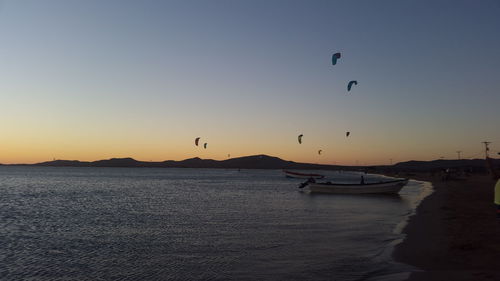 Scenic view of sea at sunset