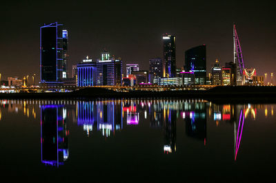 Illuminated city at night