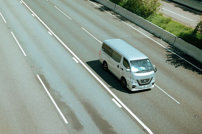 High angle view of traffic on road