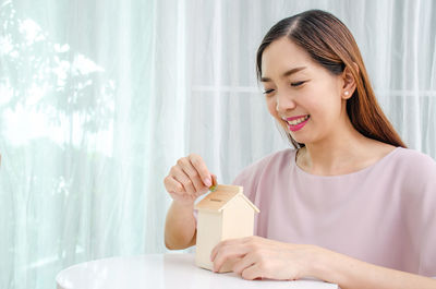 Young woman smiling
