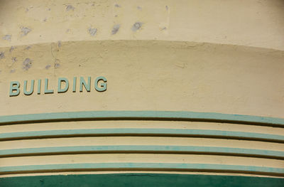 Close-up of text on wall