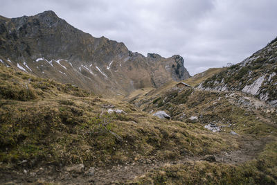 Scenic view of arid landscape during winter