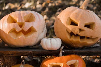 Jack o lantern on table