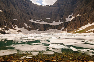 Iceberg lake in glacier national park in montana