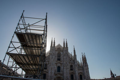 Low angle view of building against clear sky