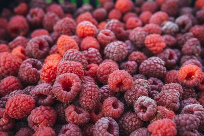 Full frame shot of raspberries