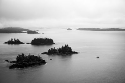 High angle view of sea against sky