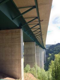 Low angle view of bridge against sky