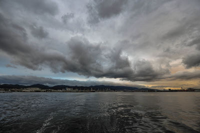 Storm clouds over sea