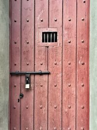 Close-up of wooden door