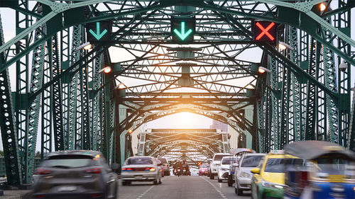 Cars moving on bridge