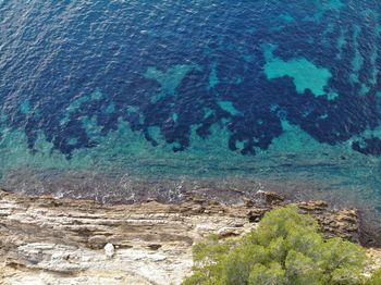 High angle view of a sea