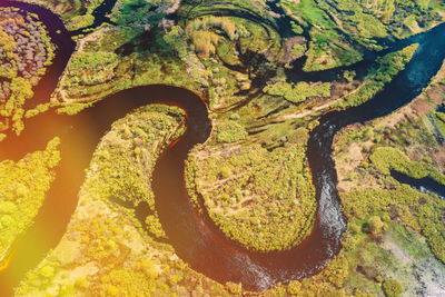 High angle view of road