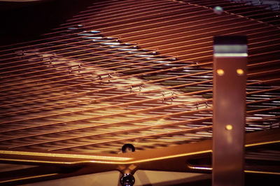 Close-up of illuminated lighting equipment