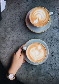 High angle view of coffee