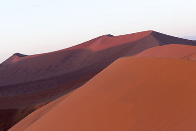 Scenic view of desert against clear sky