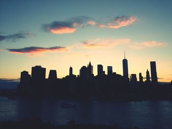 Sunset over city