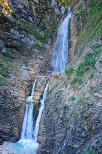 Scenic view of waterfall