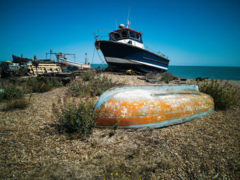 Boat on shingle beach