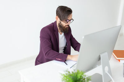 Man working on table