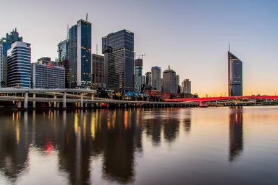 Reflection of buildings in city