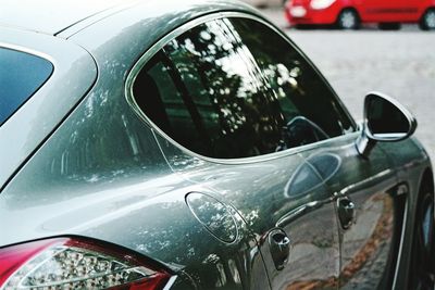 Close-up of cropped car