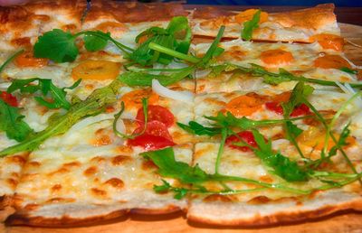 Close-up of pizza on plate