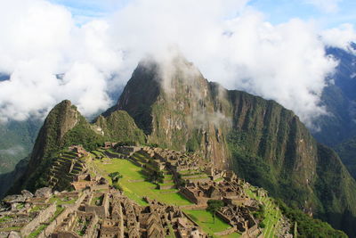 Low angle view of mountain against sky