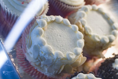 High angle view of cupcakes