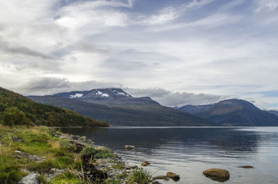 Scenic view of mountains against sky