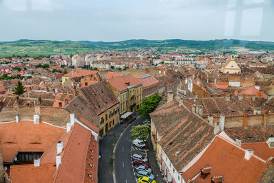 High angle view of cityscape