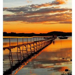 Scenic view of sea at sunset