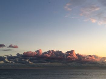 Scenic view of sea against sky at sunset