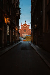 View of the church of santa maria del carmine with public tramway