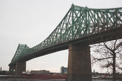 Low angle view of suspension bridge