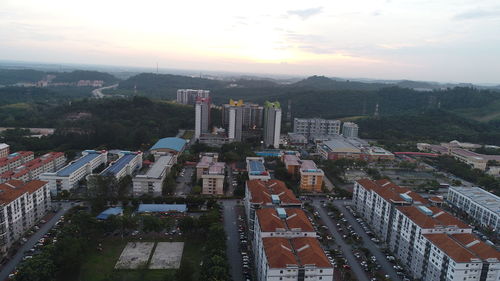 High angle view of cityscape
