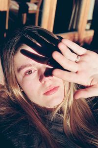 Close-up portrait of teenage girl