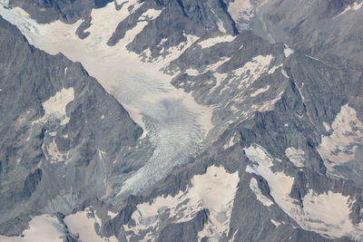 Aerial view of snowcapped mountains